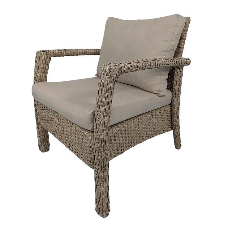 Hot Sale Modern Outdoor Aluminum Frame Sea Grass Color PE Rattan Sofa