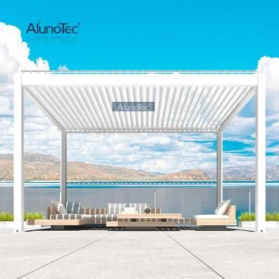 Hot sale Motorized Aluminum Louver Electric pergola with LED Lights