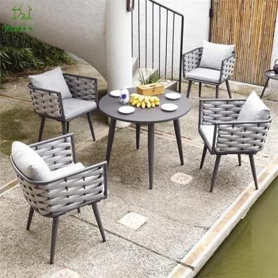 Leisure Outdoor Patio Hotel Garden Rope Weaving Weather-Proof Outdoor Dining Furniture