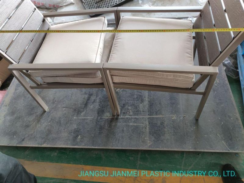 HDPE Wooden Grain Patio 1+1 Coffee Sets