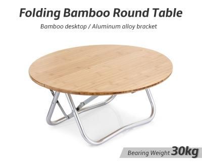 New Round Wooden Folding BBQ Camping Table