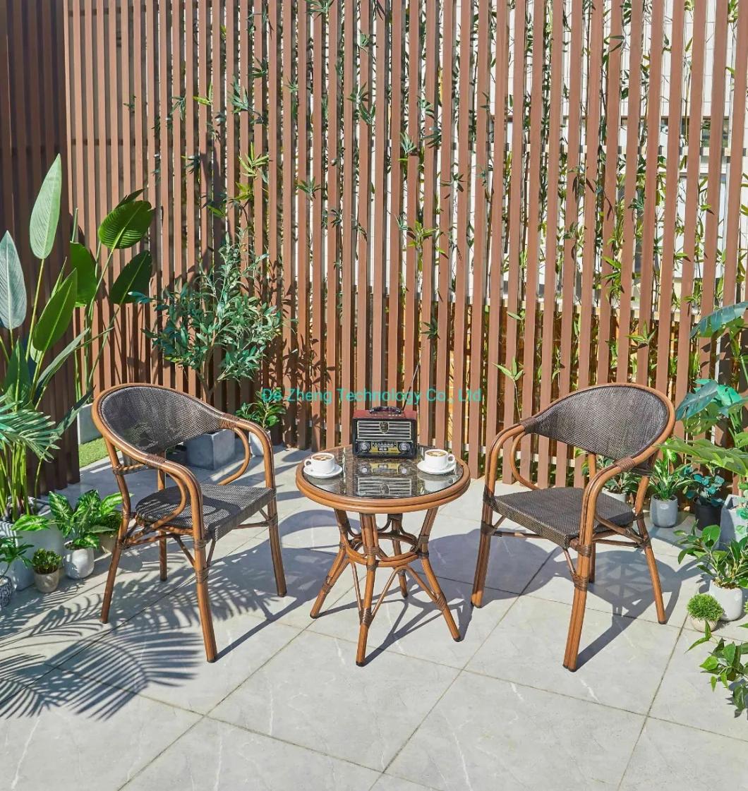 Outdoor Portable New Aluminium Garden Furniture Round Dining Table Set Modern Vintage Side Table