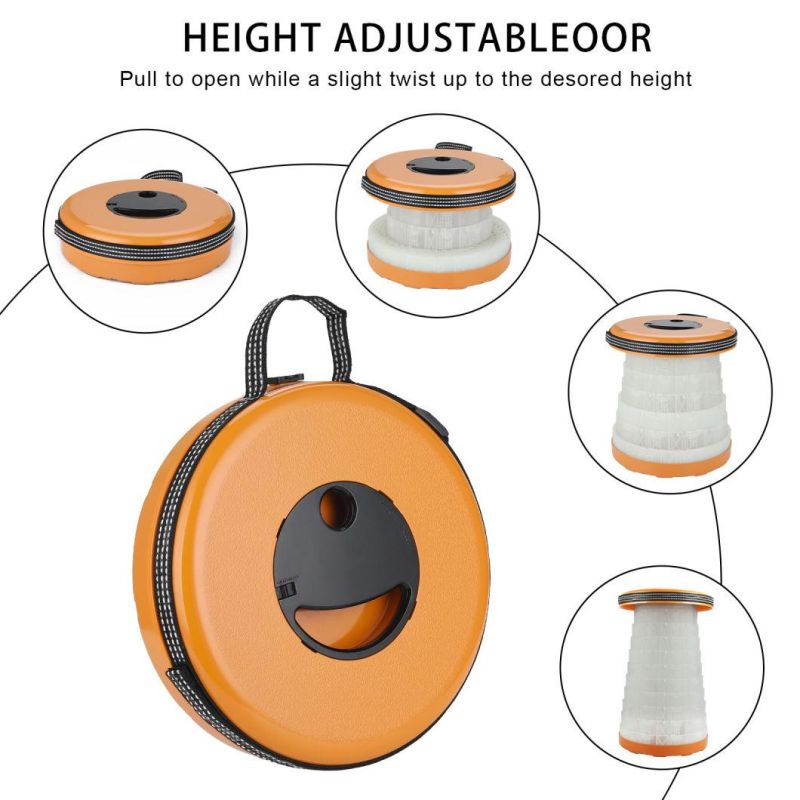 Portable Adjustable Camping Foldable Fishing Toilet Chair Sturdy Portable Light Weight Nylon Fiber Stool