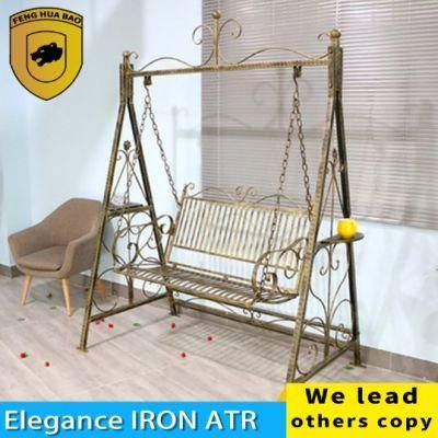 European Style Hanging Chair Outdoor Courtyard Cradle Double Hammock Park Metal Chair Outdoor Swing Chair Iron Rocking Chair