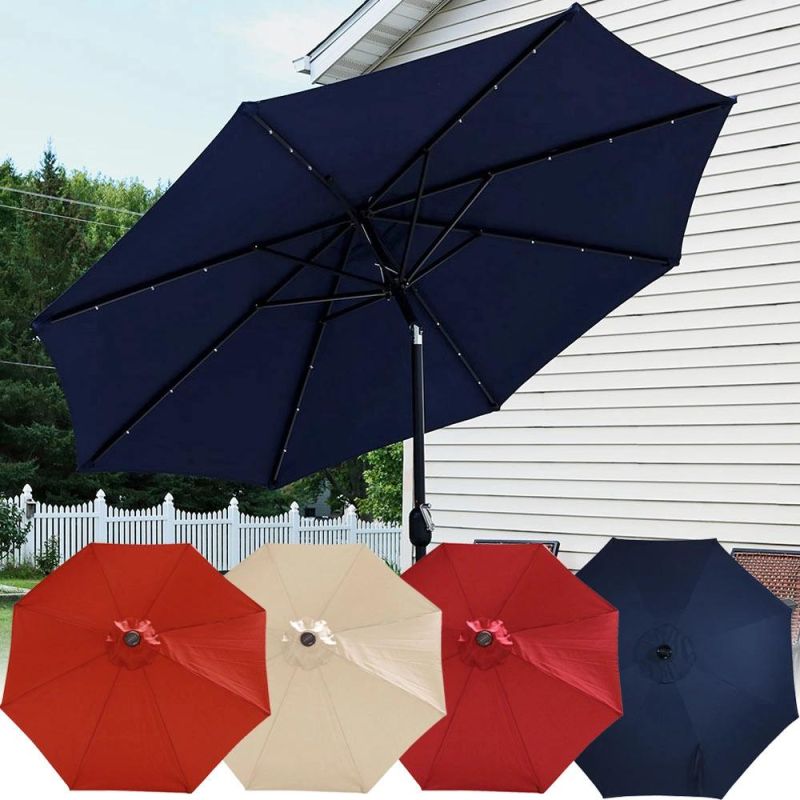 Sunnyglade 10′ Outdoor Adjustable Offset Cantilever Hanging Patio Umbrella (Black and White)