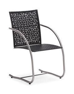 Rattan Garden Chairs Curve Armrest with Stainless Steel Frames