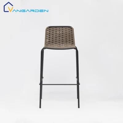 2021 Spring Steel Garden Patio PVC Rope Outdoor Chairs and Bar Stools