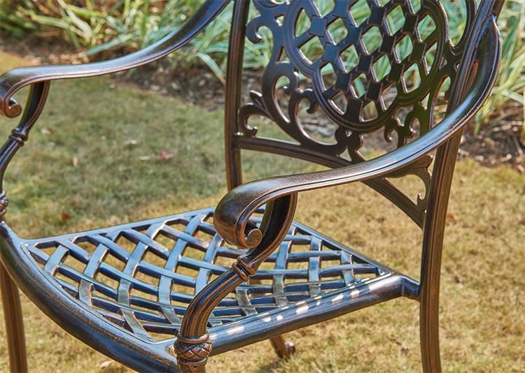 Classical Design Outdoor Cast Alumium Table Set Gardent Furniture with Antique Style Chair