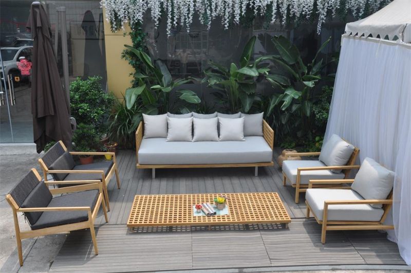 Modern Style Teak Wooden Garden Outdoor Patio Outdoor Wooden Furniture Sofa Set