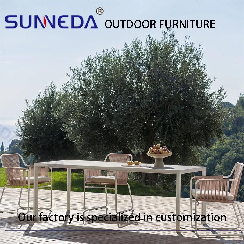 Aluminium Alloy Waterproof Modern Weaving Durable Wholesale Outdoor Table Set