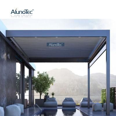 AlunoTec Adjustable Roof Louver Pergoal Shade Rainproof Beautiful Pergolas Garden Sunshade Waterproof Awning