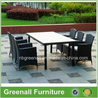 All Weather 6 Person Restaurant Living Room Rattan Garden Dining Set Furniture