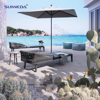 Aluminum Waterproof Weaving Rope Daybed Garden Sun Lounge