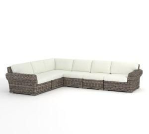 Garden Rattan Wicker Furniture Luxury Round Arm Lounge Corner Sofa