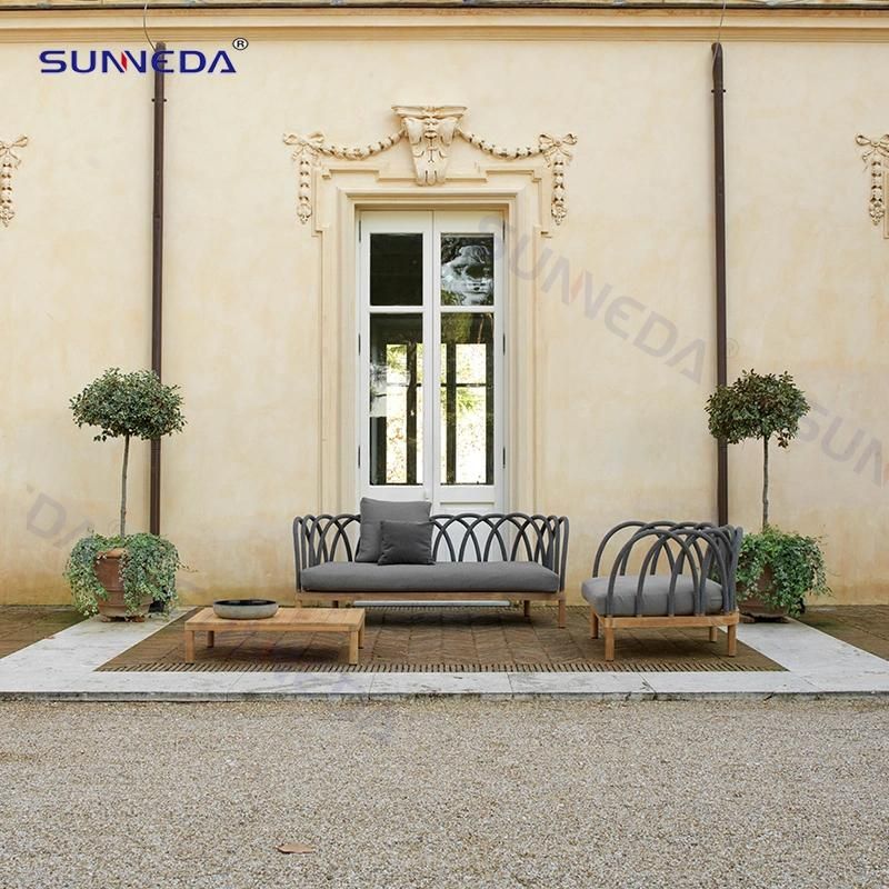 Patio Modern Leisure Sofa Chair Webbing Aluminum Garden Furniture