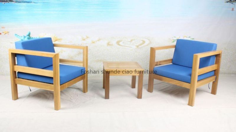General Outdoor Use Garden Furniture Teakwood Sofa with Cushion and Table
