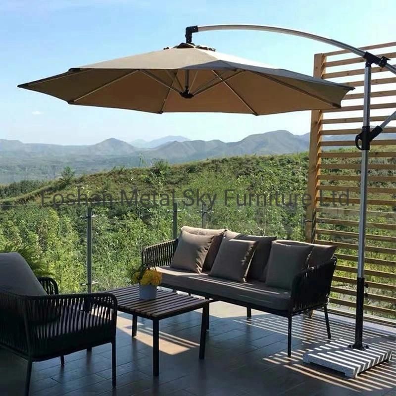 Outdoor Garden Marble Roman Folding Cantilever Parasols Patio Banana Umbrellas