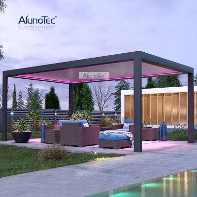 Waterproof Sunshading AlunoTec Solid Plywood Box Packing Automatic Garden Gazebo