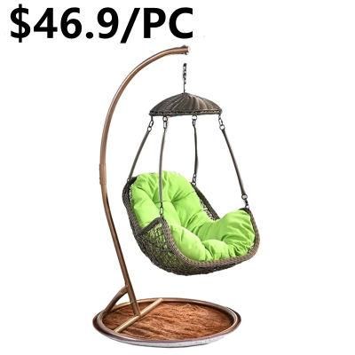Outdoor Patio Rattan Garden Egg Shaped Wicker Hanging Swing Chairc