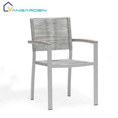 Customized Armrest Plastic Rope Garden Chair Outdoor Modern Style