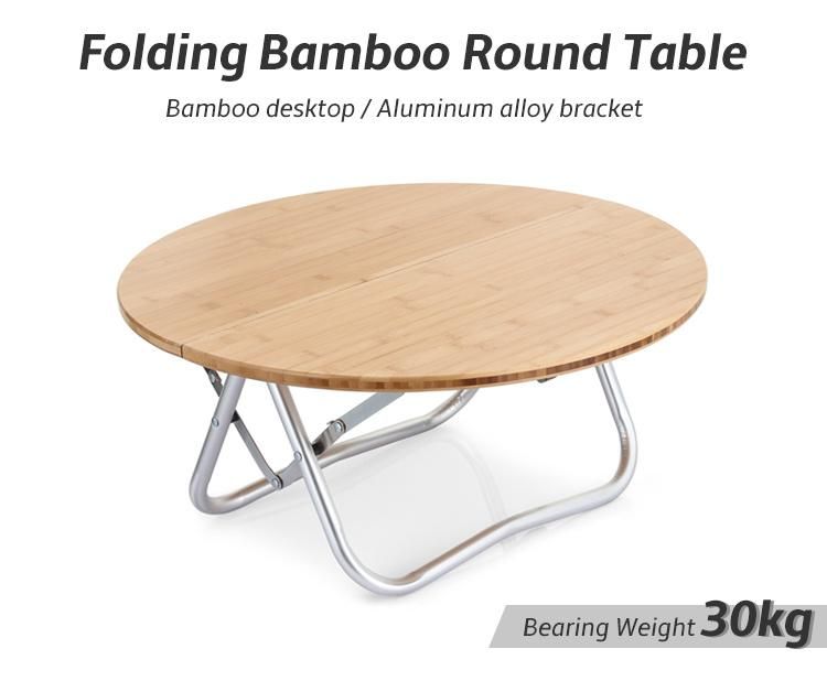 Ultralight Mini Portable Folding Beech Wood Round Camping Picnic Table