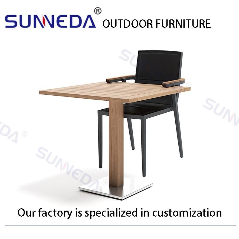 European Style Outdoor Furniture Aluminum Dining Table Picnic Stack Structure Lawn Durable Chair Set