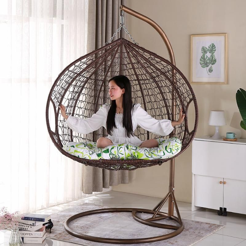 Custom Outside Garden Ratten Egg Shaped Furniture Single Hammock Hanging Chair