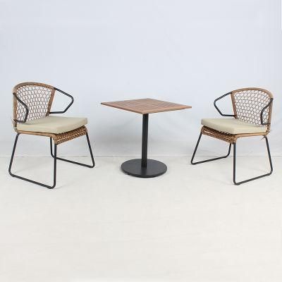 Modern Outdoor Furniture Office Balcony Armrest Aluminum Rope Chair
