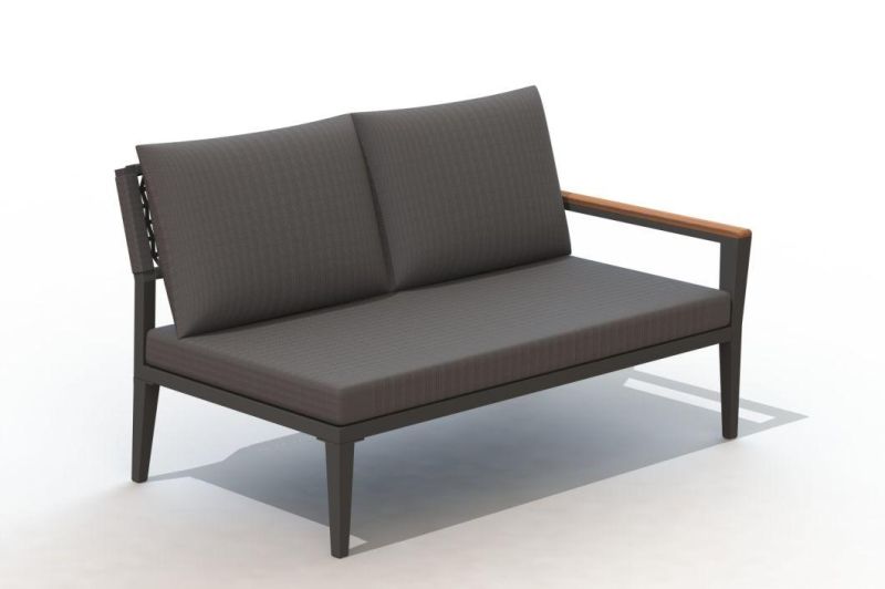 Leisure Modern Backyard Outdoor Teak Armrest Garden Sofa
