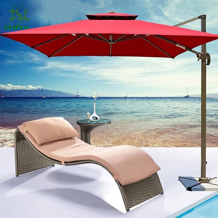Fancy New Design PE Rattan Outdoor Sun Lounger