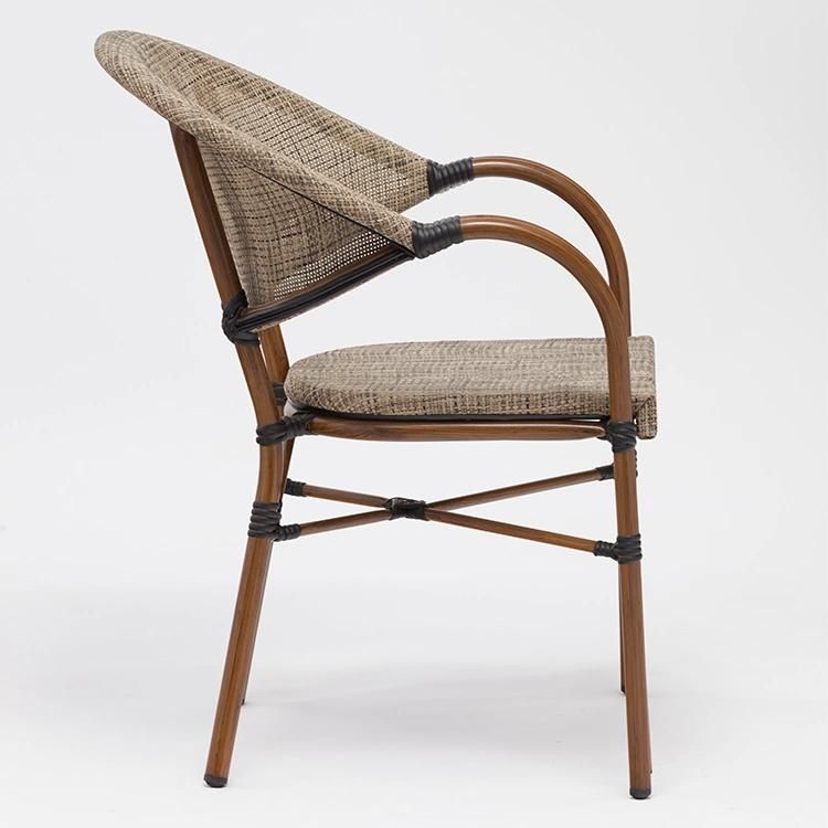 Wooden Grain Look Small Terrace Chairs Outdoor Furniture