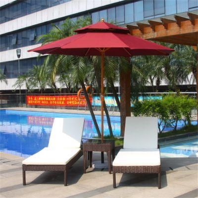 Foshan Factory Luxury Design Relaxing Rattan Garden Outdoor Furniture Sunbed