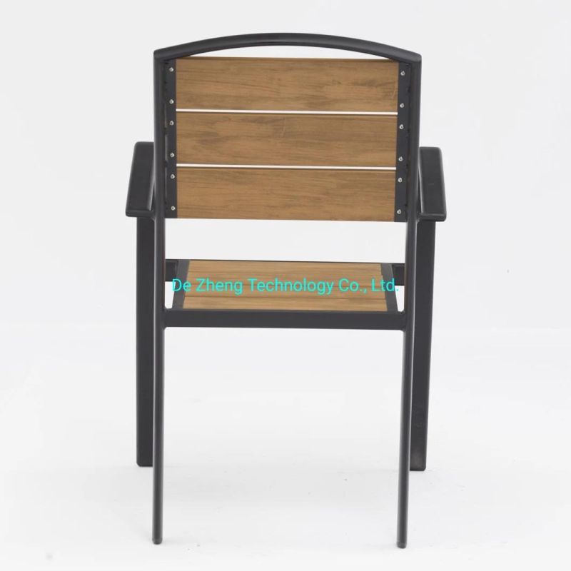 Modern Outdoor Stackable Wood Waterproof Garden Chairs Set for Restaurant