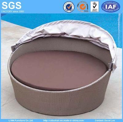 Rattan Furniture Folded Waterproof Canopy Round Sofa Daybed