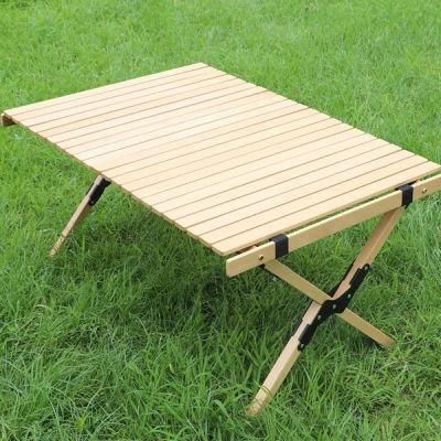 Folding Solid Wood Table Camping Portable Foldable Outdoor Picnic Table Cake Egg Roll Table
