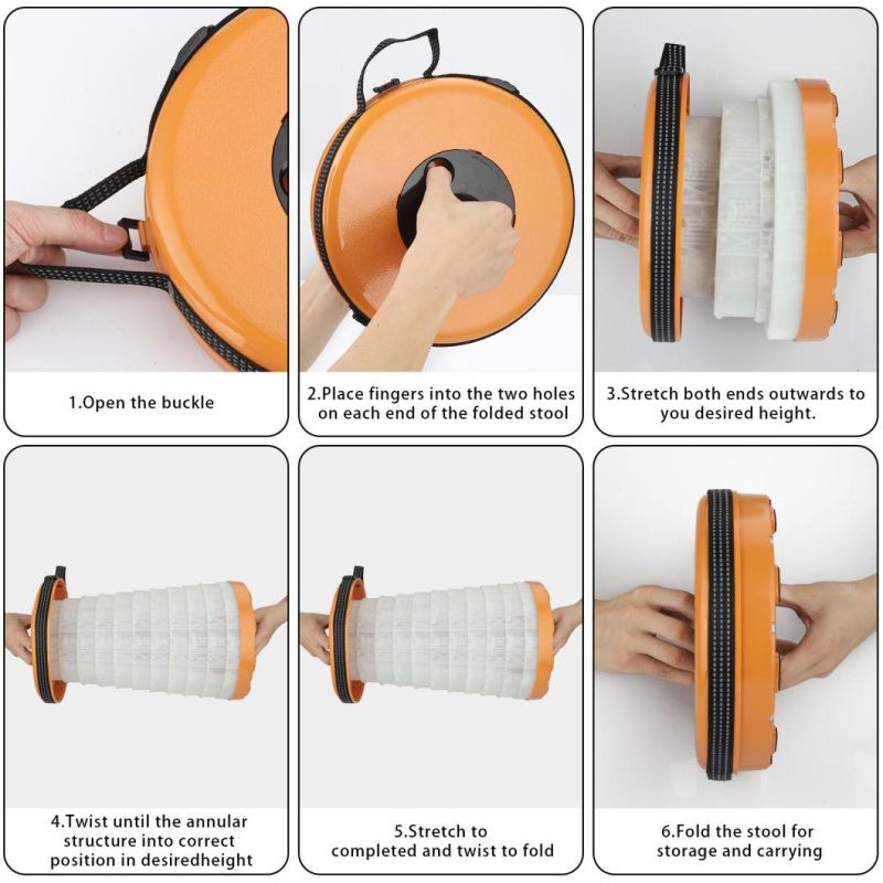Portable Adjustable Camping Foldable Fishing Toilet Chair Sturdy Portable Light Weight Nylon Fiber Stool