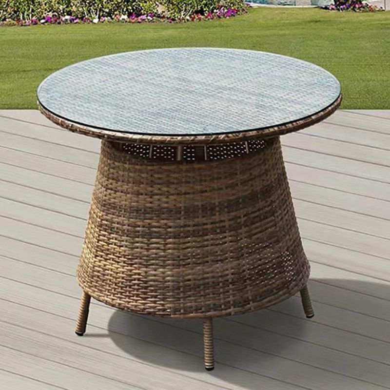 Waterproof Fabric Top Patio Sofa Furniture Teak Wood Outdoor Furniture
