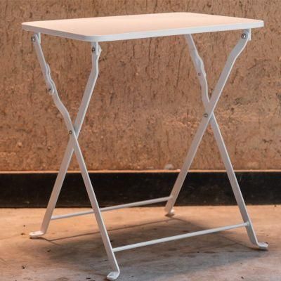 Simple Design White Portable Folding Table Patio Furniture Low Coffee Side Table