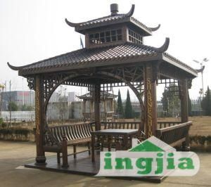 Outdoor Wood Leisure Classical Double Corners Pavilion (SC-D090)