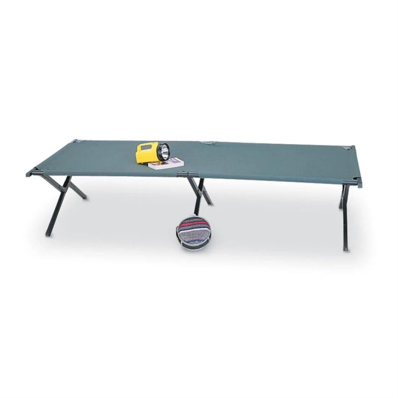Camping Cots for Adults, Easy Portable Folding Bed with Carry Bag, Army Green Folding Cots with Side Pockets