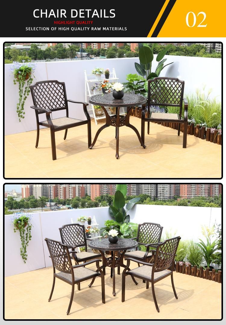High Quality Dining Table Cast Aluminum Outdoor Patio Garden Furniture