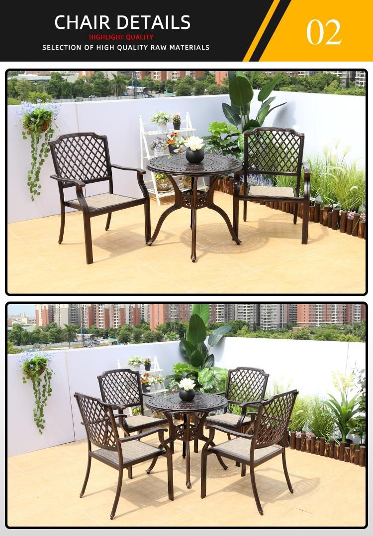 High Quality Dining Table Cast Aluminum Outdoor Patio Garden Furniture