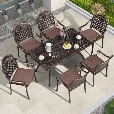 Outdoor Assembled Die Cast Aluminum Restaurant Dining Furniture Table Chairs