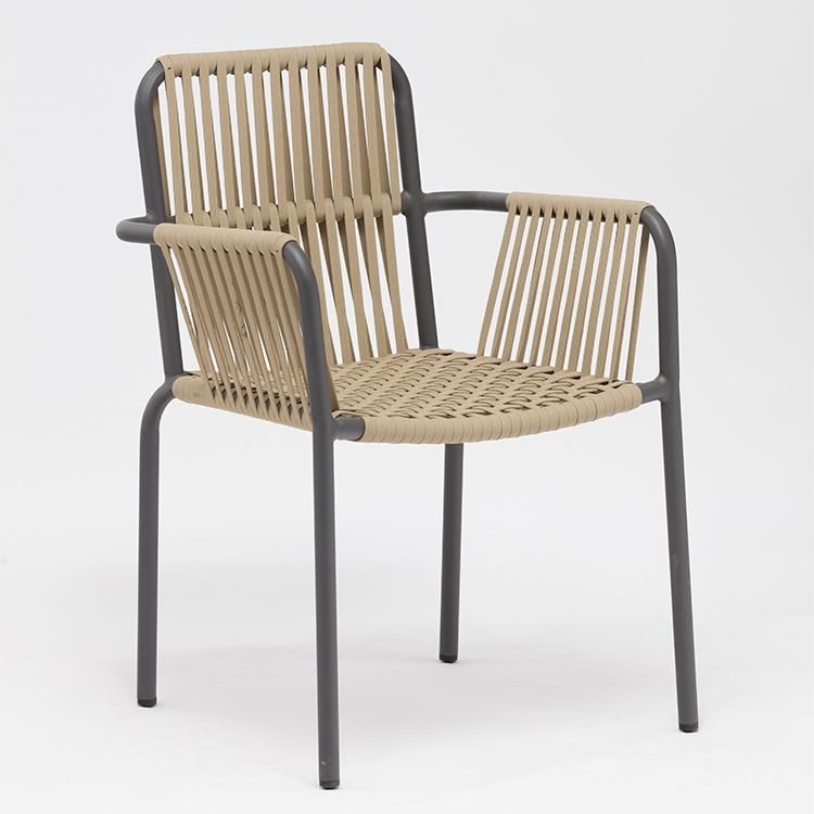 Fashionable Woven Rope Stackable Patio Chairs Outdoor Furniture