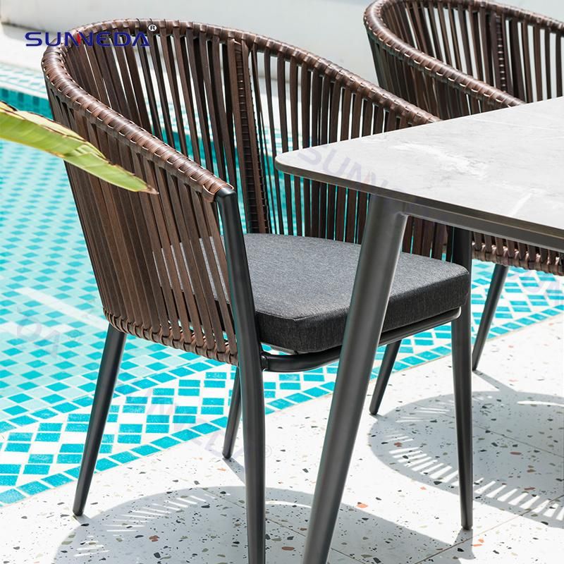 Garden Hotel Swimming Pool Patio Outdoor Rattan Chair with Table