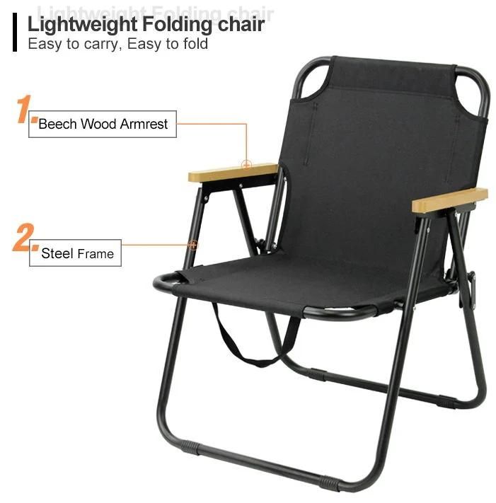 Lightweight Beach Wood Armrest Camping Folding Portbale Make up Chair