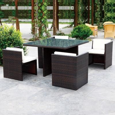 Plastic Waterproof Outdoor Garden Furniture One Table and Four Chairs