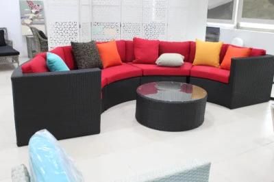 Modular Black Garden Wicker Couch Cushions Balcony Round Garden Sofa Set