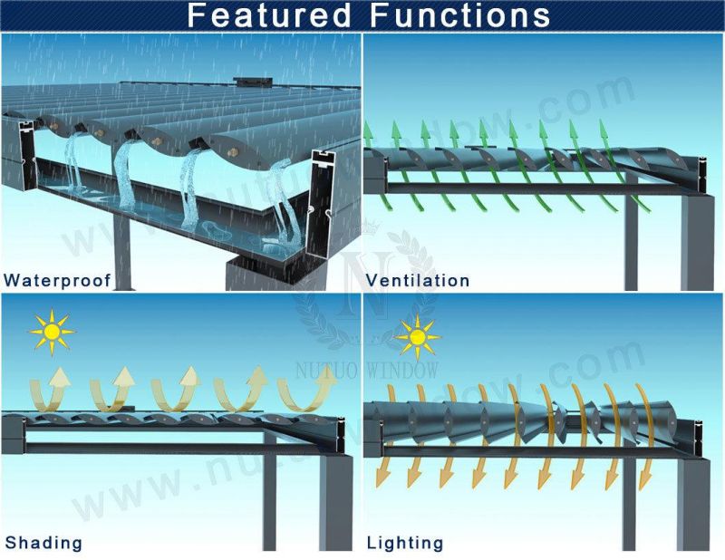 Motorized Free Standing Roof Louver Aluminum Pergola