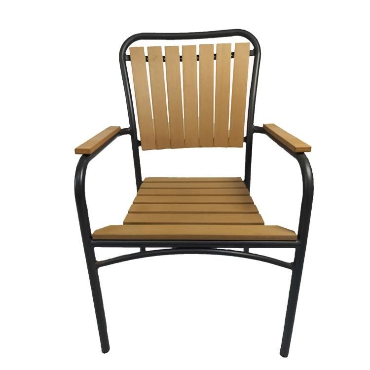 Best Selling Round Plastic Wood for Restaurant Hotel Outdoor Table and Chairs